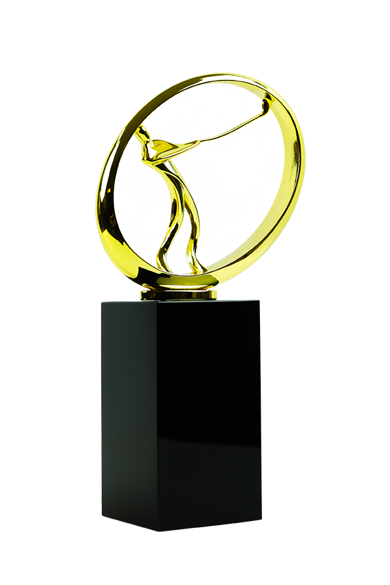Glass golf trophy G205