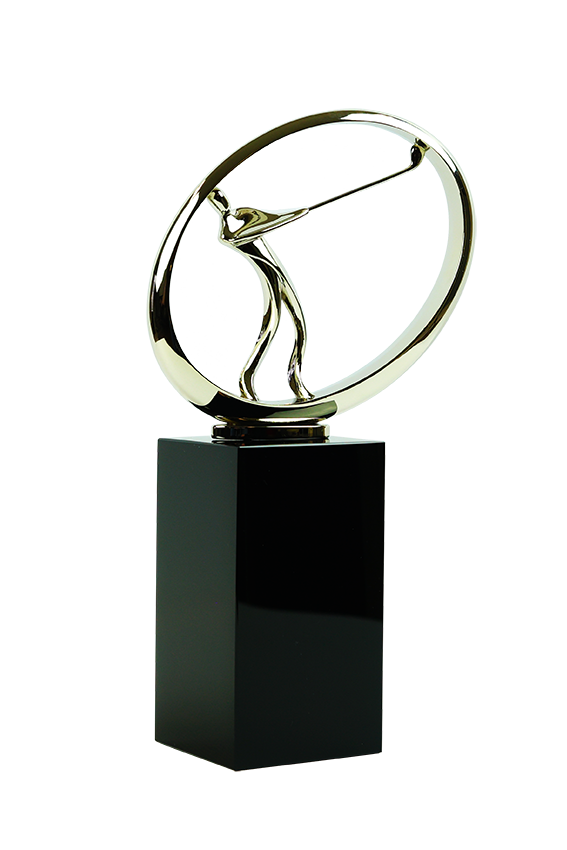 Glass golf trophy G205