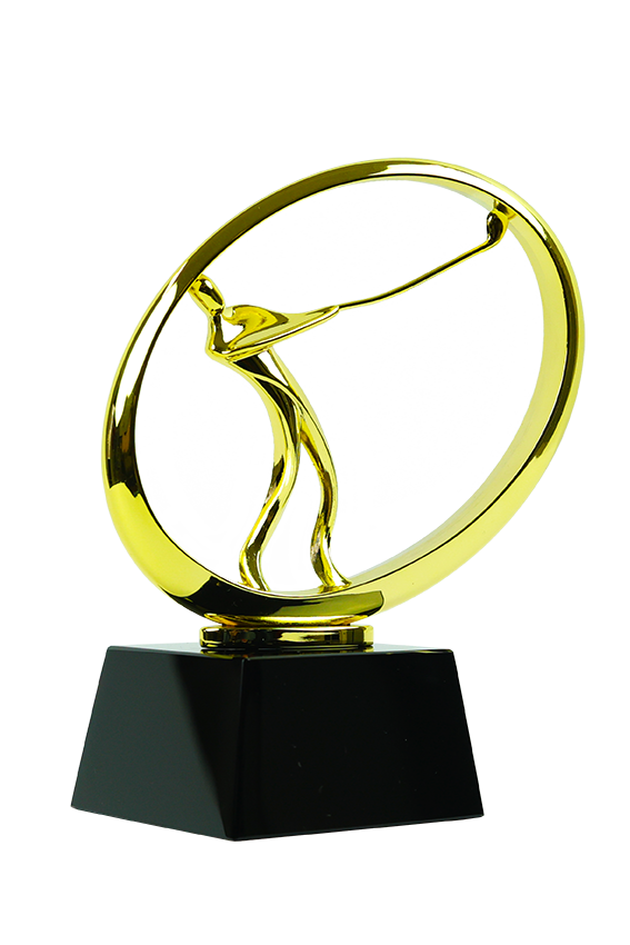 Glass golf trophy G205