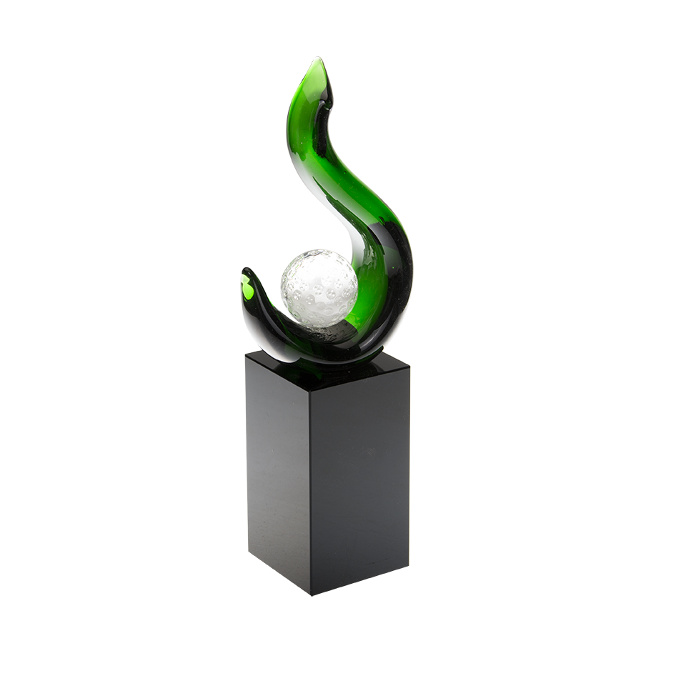 Skleněná trofej golf G2201