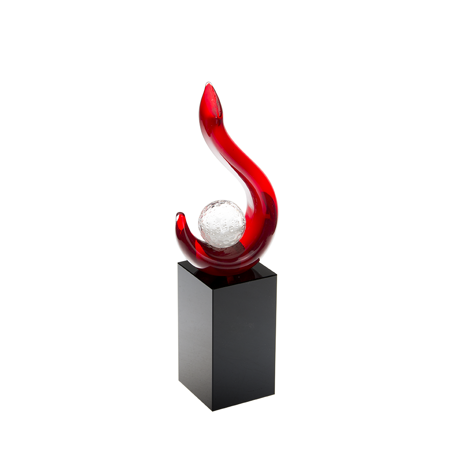 Skleněná trofej golf G2202