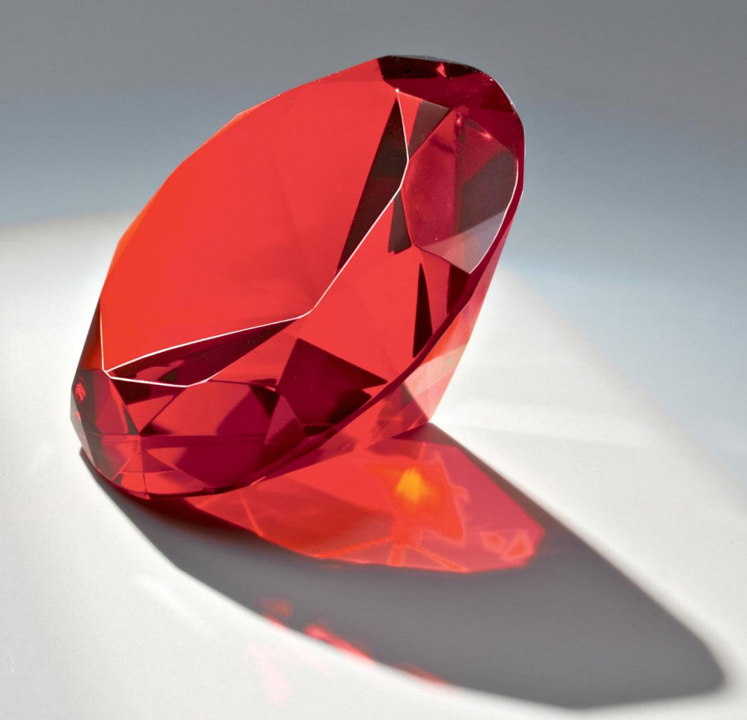 Skleněná trofej univerzal Diamant červený