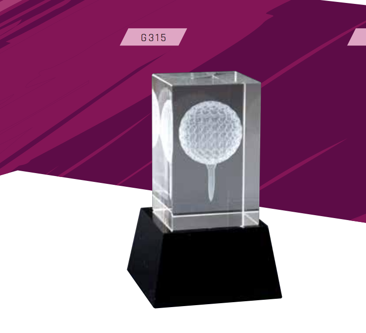 Skleněná trofej golf G315