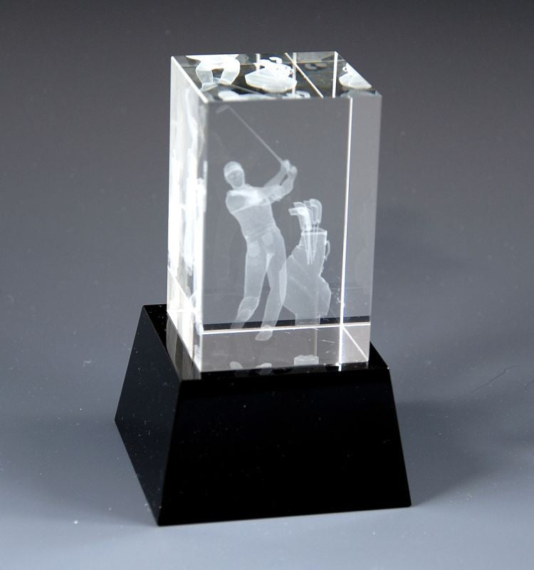 Glass golf trophy G316