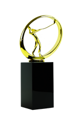 Glass golf trophy G205