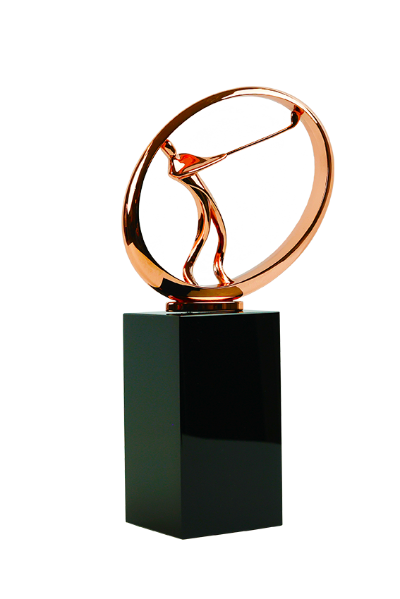 Glass golf trophy G205