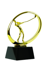 Glass golf trophy G205