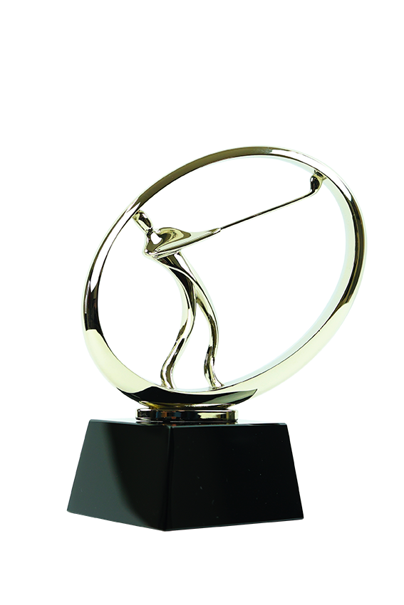 Glass golf trophy G205