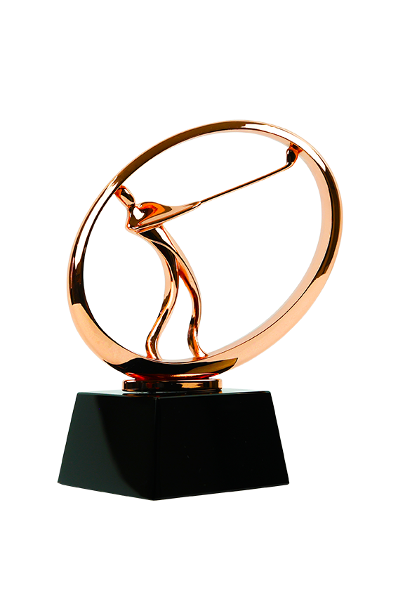 Glass golf trophy G205