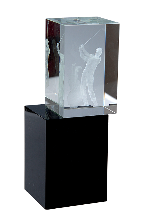 Glass golf trophy G1623