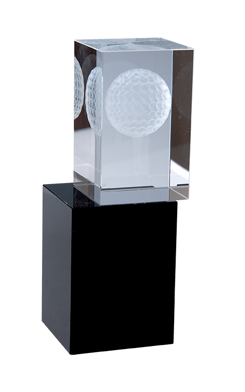 Glass golf trophy G1623