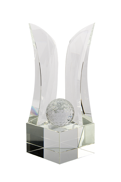 Glass golf trophy G1534