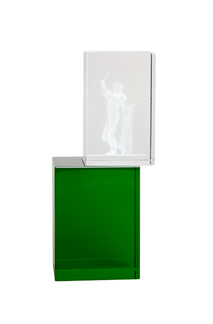 Skleněná trofej golf G1537