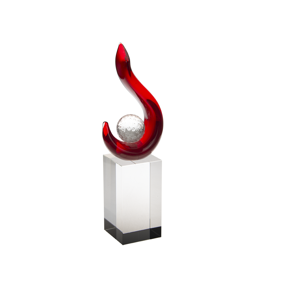 Skleněná trofej golf G2204