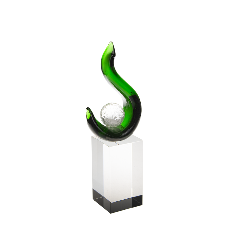 Skleněná trofej golf G2203