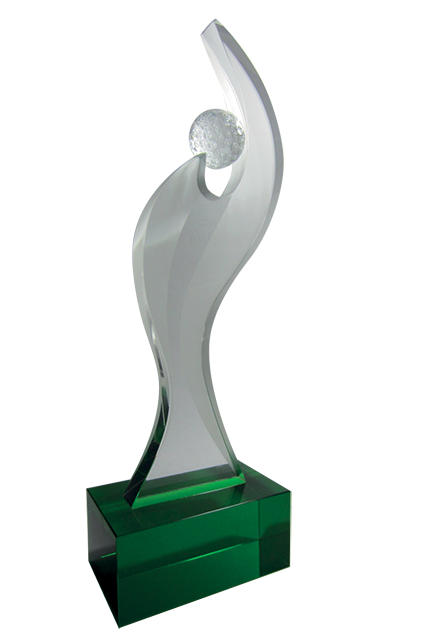 Glass golf trophy G218