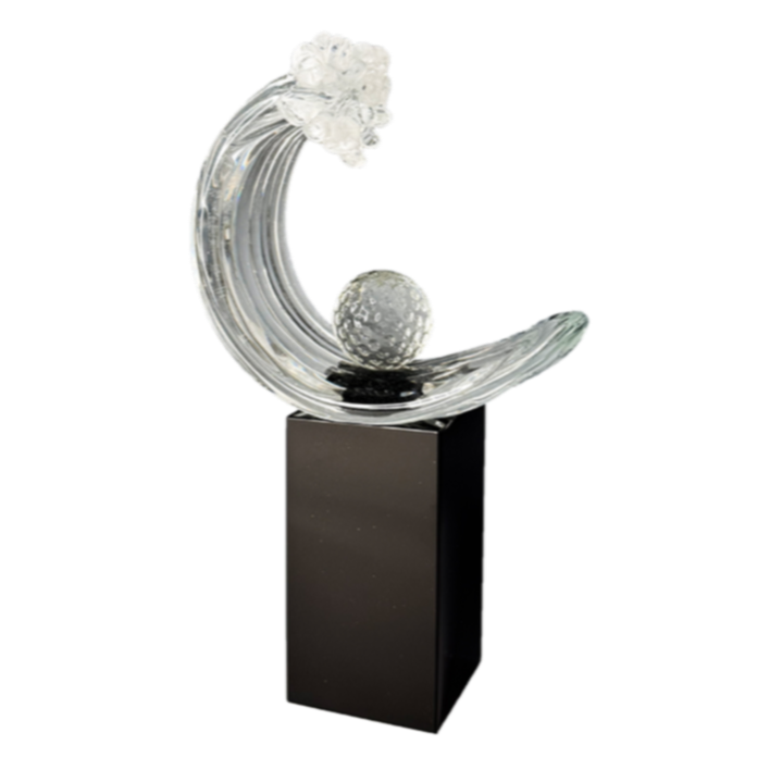 Glass golf trophy G2513