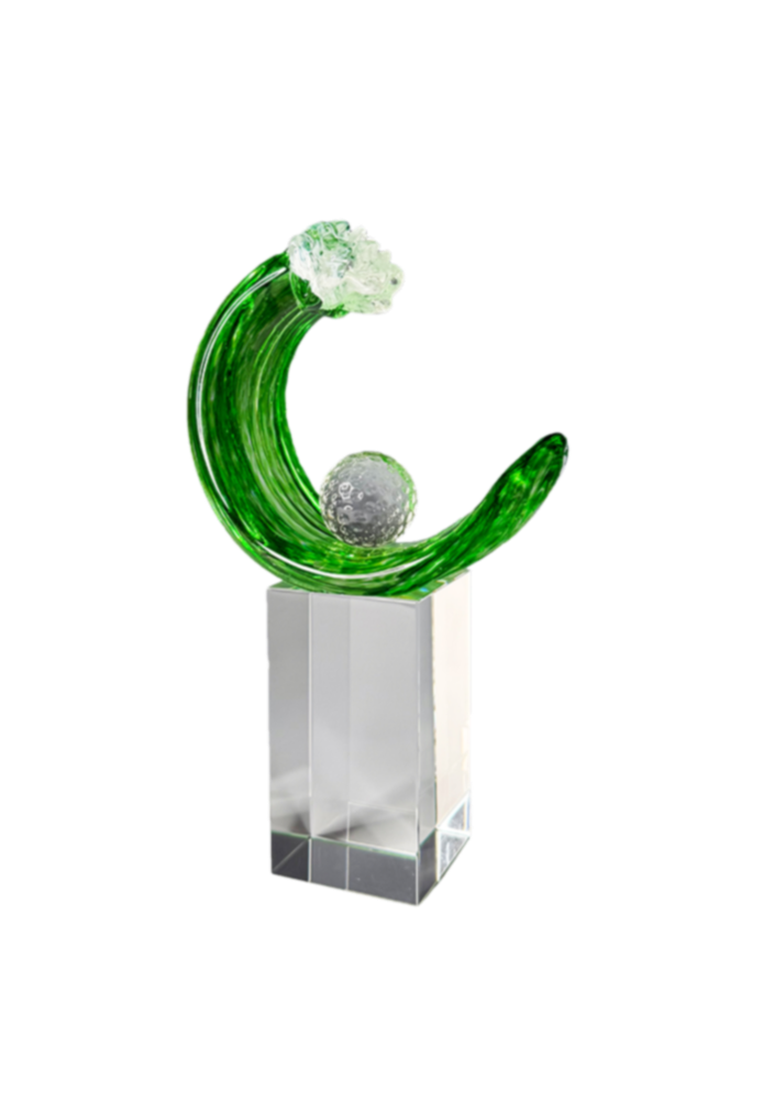 Glass golf trophy G2514