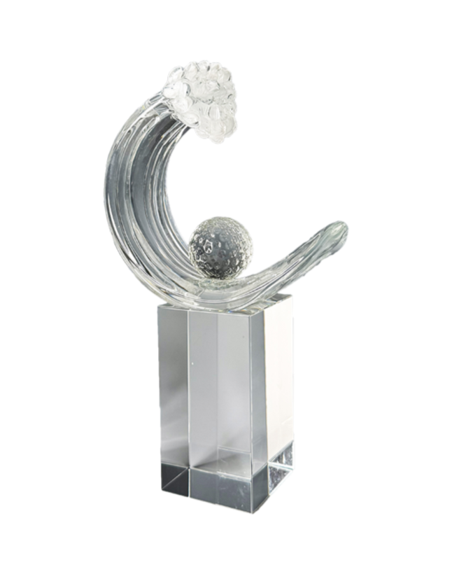 Glass golf trophy G2512