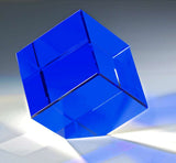 Glass trophy universal Cube blue