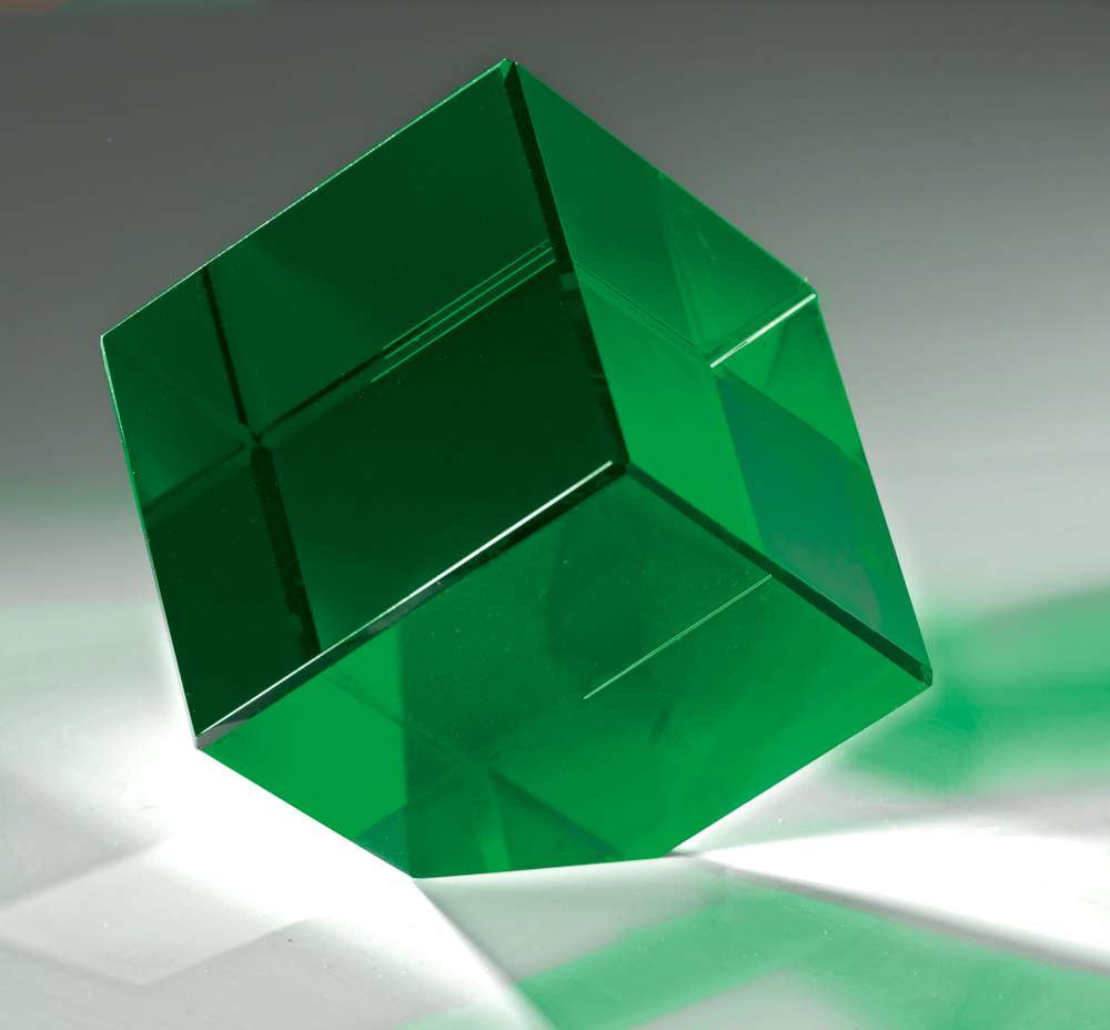 Glass trophy universal Cube green